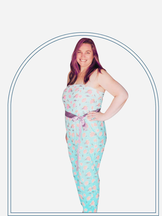 Strapless Jumpsuit, with contrast tie